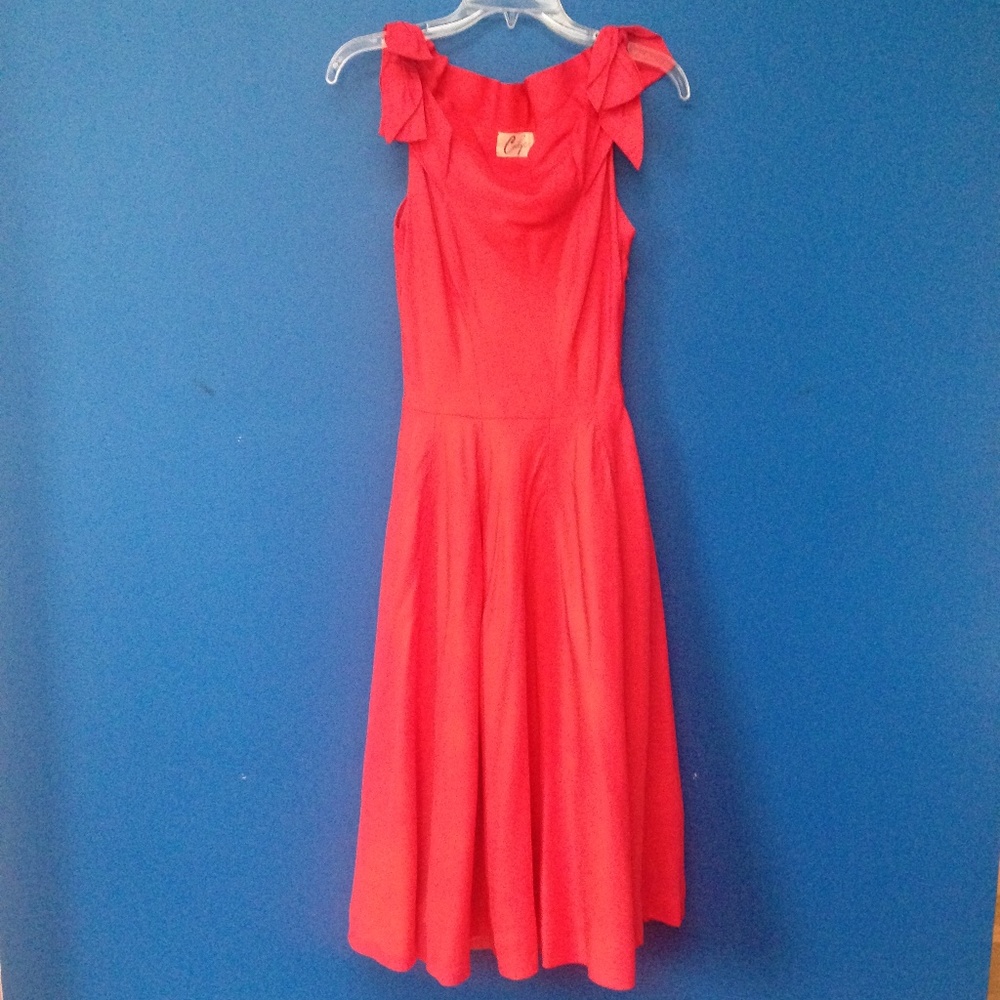 Vintage Carlye Red Taffeta 40's / 50's Swing Dress